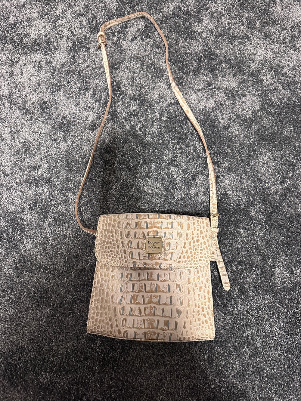 Dooney & Bourke Cream Croc-Embossed Crossbody
